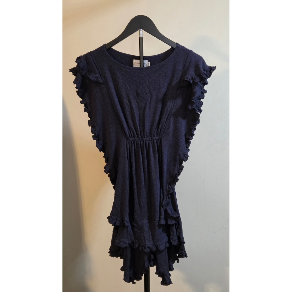 Fiveloaves Twofish Ruffled Mini Dress Youth 12 Navy Spandex Blend